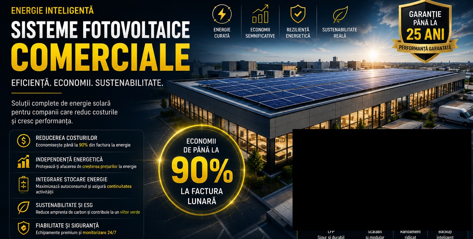 Banner sistem fotovoltaic comercial