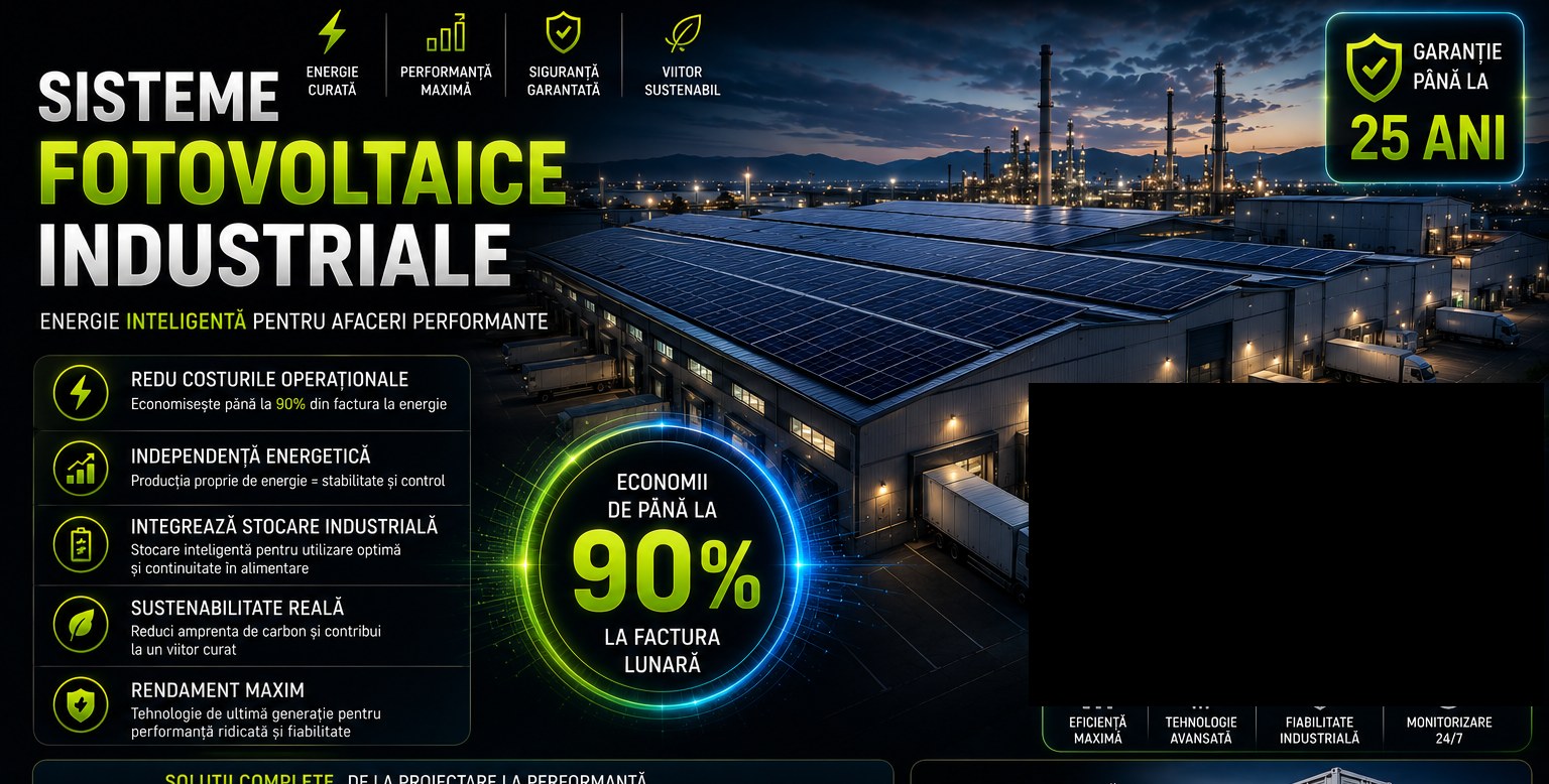 Banner sistem fotovoltaic industrial