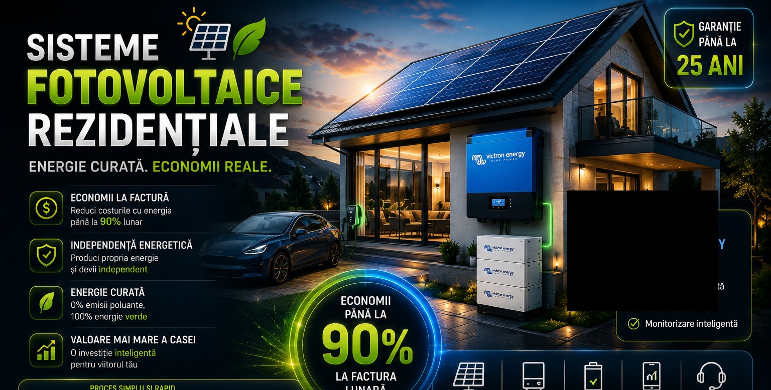 Banner sistem fotovoltaic rezidential