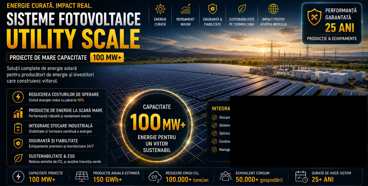 Banner sistem fotovoltaic utility